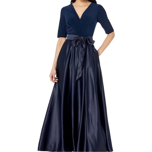 🦋 🆕 ALEX EVENINGS gown Dress with Jersey Bodice with Satin Skirt size 12 - Picture 7 of 15